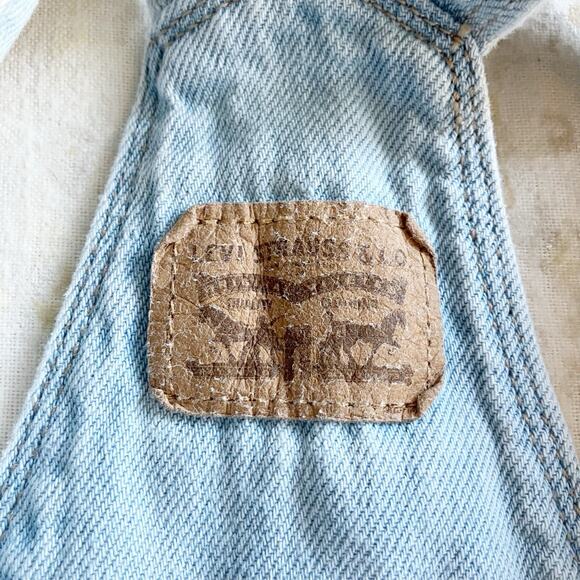 Levi's Skirtall 7 Light Wash Denim Jumper Overall Dress Pockets Blue Jean - Picture 5 of 8